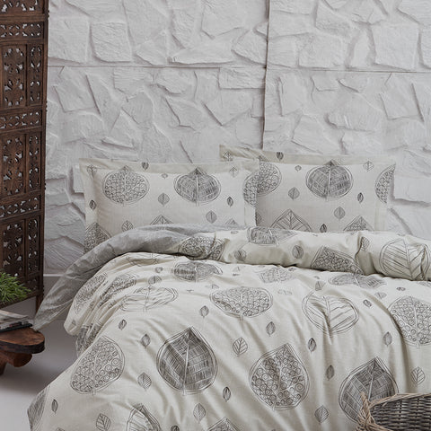 Keep London Dolce Sleep Series 301 Natural Cotton(Doğal Pamuk) Çift Kişilik Nevresim Takımı-Gri