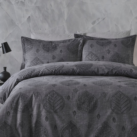 Keep London Dolce Sleep Series 302 Natural Cotton(Doğal Pamuk) Çift Kişilik Nevresim Takımı-Antrasit