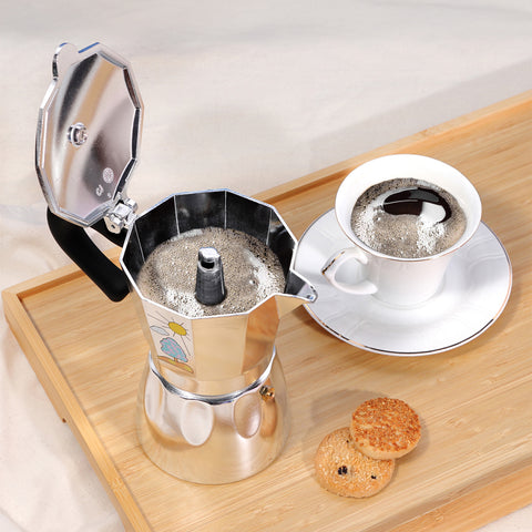 Any Morning Hes-6 Aluminum Espresso Coffee Maker 240 ml