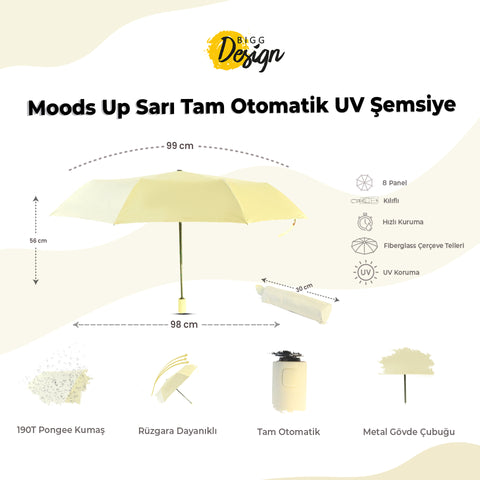 Biggdesign Moods Up Yellow Fully Automatic UV Umbrella
