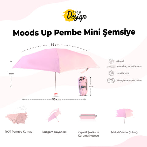 Biggdesign Moods Up Pink Mini Umbrella