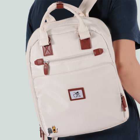 Biggdesign Cats Laptop Backpack, White