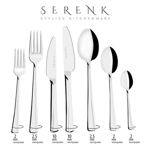 Serenk Paris Stainless Steel Cutlery Set 24 Pieces