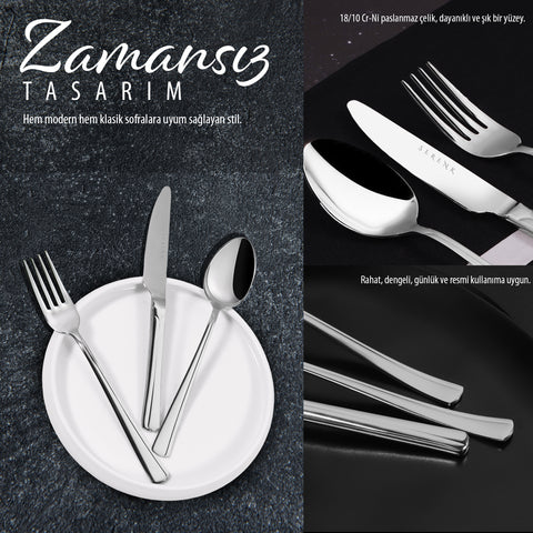 Serenk Paris Stainless Steel Cutlery Set 24 Pieces
