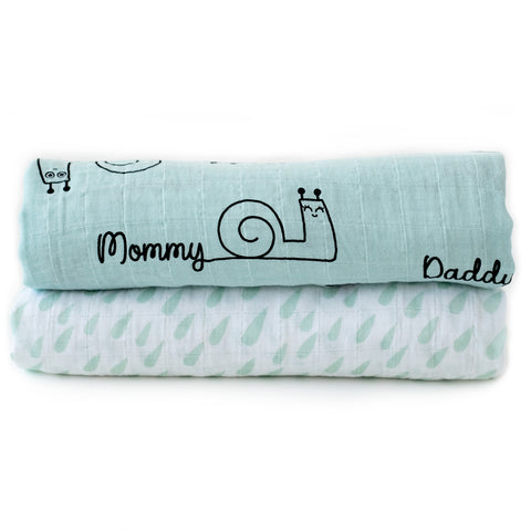 Milk&Moo Set of 2 Sangaloz Baby Muslin Swaddle Blanket