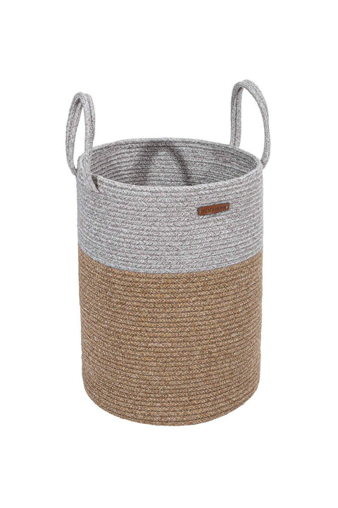 Koza Home Cesta Handcrafted Cotton Natural Gray Wicker Decorative Basket with Handles 36cm x 42cm