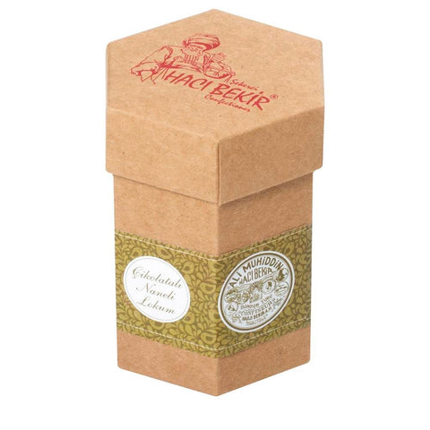 Hacı Bekir Bitter Chocolate Coated Mint Flavored Turkish Delight with Kraft Box