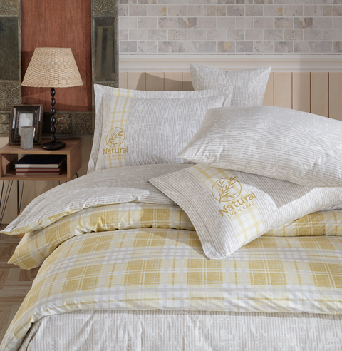 Hobby Denim Yellow-Poplin Single Duvet Cover Set