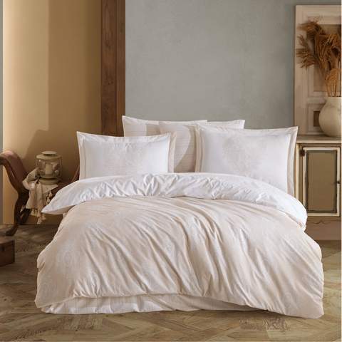 Hobby Rachel Beige - Poplin Double Duvet Cover Set