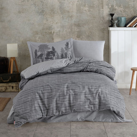 Hobby Tully Gray - Poplin Studio Single Duvet Cover Set