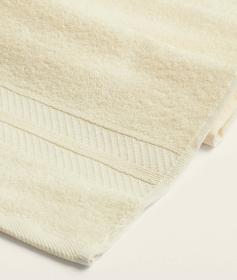 Koza Home Likya 100% Cotton Bordered Cream 2-Piece Dowry Towel Set 1007A 70 x 140 - 50 x 90