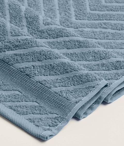 Koza Home Likya 100% Cotton Jacquard Border Herringbone 4-Piece Face Dowry Towel Set 1023A Standard
