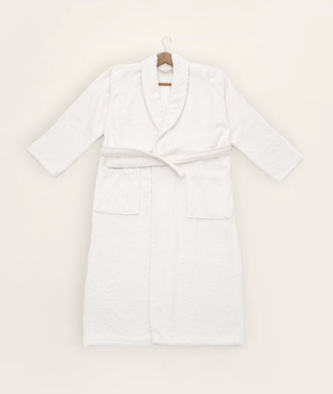 Koza Home Likya 100% Cotton Single White Dowry Bathrobe 1044A SM