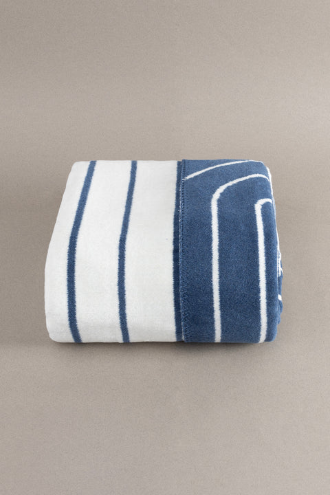 Koza Home Twin Blanket Soft Cotton Single Blanket Blue Cream 150 x 200 5023A Single