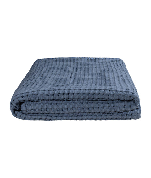 Koza Home Mare 100% Cotton Blue Waffle Blanket Double 230x245 7500A Double