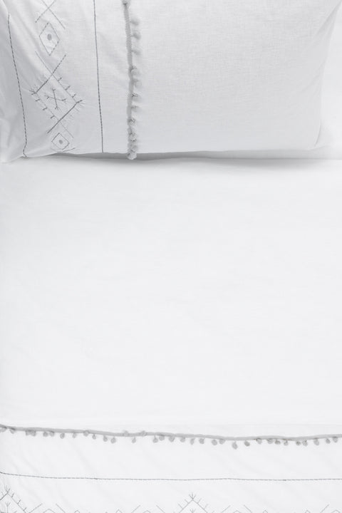 Koza Home Farayla Ethnic Patterned Gray 100% Cotton Single Duvet Cover Set 170x220 7510A Single