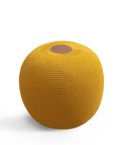 Koza Home Fluffy Knitted Pouf Mustard 8003 50 x 50