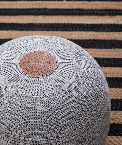 Koza Home Fluffy Knitted Pouf Gray 8007 50 x 50