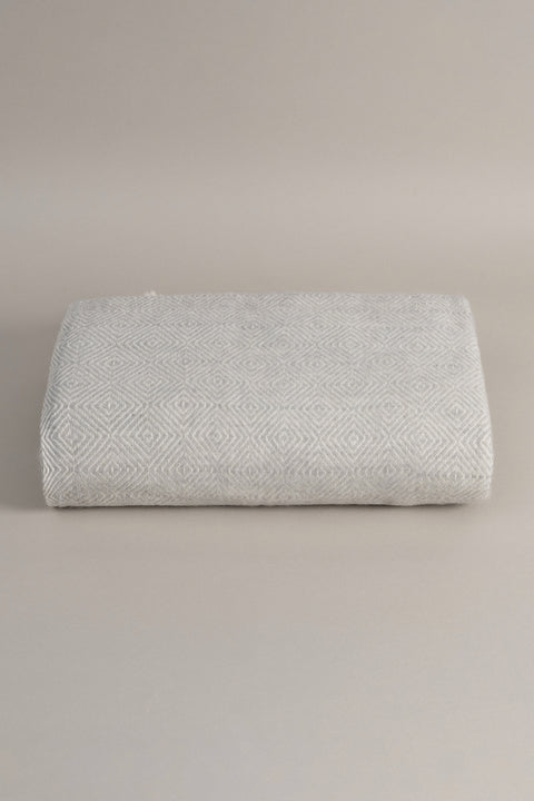 Koza Home Suez Grey White Color Wool Double Blanket 91249 180x220 cm Double