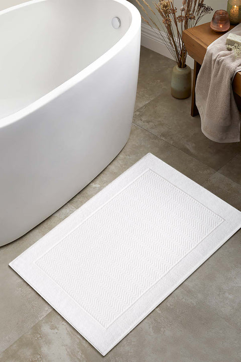 Koza Home Tilos Jacquard Foot Towel White 60x90 2225 60 x 90
