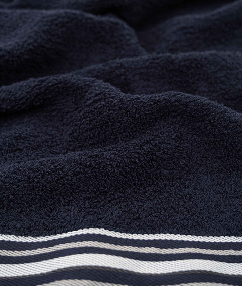 Koza Home Limira Set of 4 Navy Blue Cotton 2 Bathrobes (1 SM)-(1 L-XL) 2 Dowry Towels 50x90 2241 SML-XL