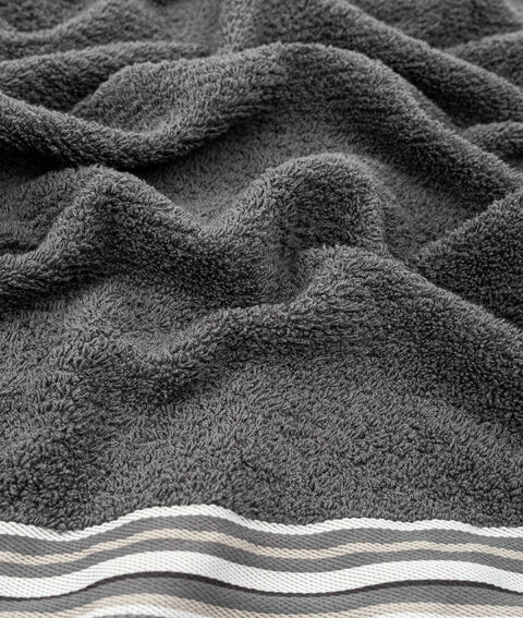 Koza Home Limira 2-Piece Anthracite Dowry Towel Set 50x90-70x140 2254 50 x 90 - 70 x 140