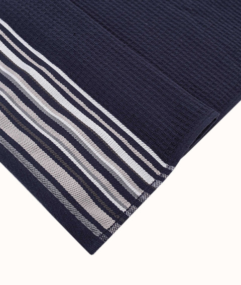 Koza Home Limira 2-Piece Navy Blue Dowry Towel Set 50x90-90x150 2261 50 x 90 - 90 x 150