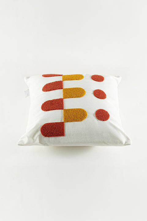 Koza Home Craft Mustard Tile Circular Patterned Beaded Fiber Filled Cushion 43 x 43 35305A 43 x 43
