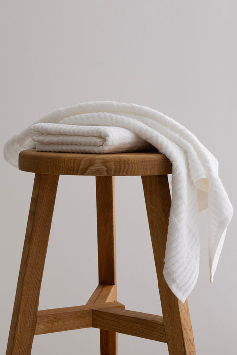 Koza Home Ivory White Border Micro Fiber 100% Cotton 2-Piece Bath Towel Set 50 X 90 - 70 X 140 1101A 50 x 90 - 70 x 140