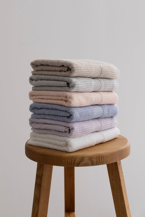 Koza Home Ivory Beige Bordered Micro Fiber 100% Cotton 2-Piece Bath Towel Set 50 X 90 - 70 X 140 1104A 50 x 90 - 70 x 140