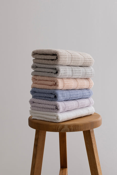 Koza Home Ivory Blue Border Micro Fiber 100% Cotton 2-Piece Bath Towel Set 50 X 90 - 70 X 140 1106A 50 x 90 - 70 x 140