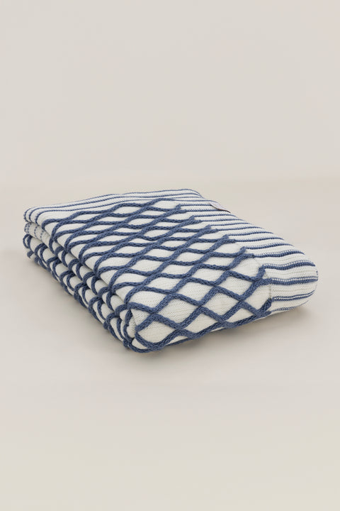Koza Home Loop Indigo Acrylic TV Blanket 130x170 3732A 130 x 170