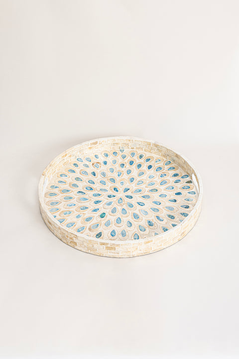 Koza Home Meander Blue Drop Mother-of-Pearl Mosaic Tray 35 x 4 cm 4321 35x4