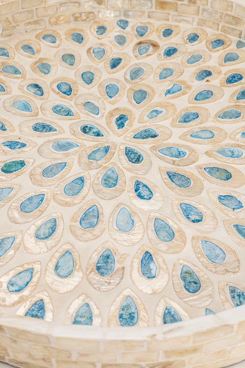 Koza Home Meander Blue Drop Mother-of-Pearl Mosaic Tray 35 x 4 cm 4321 35x4
