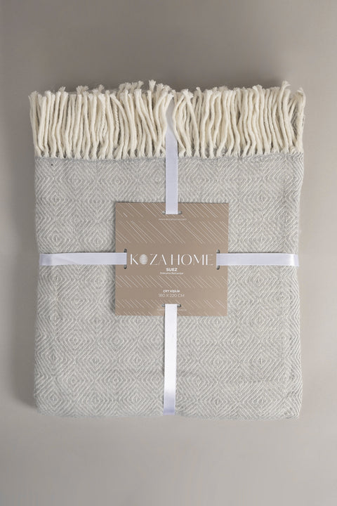 Koza Home Dowry Set Cream Midi, Bedroom, Bedspread, Duvet Cover Set, Blanket, 2 Cushions, Room Fragrance