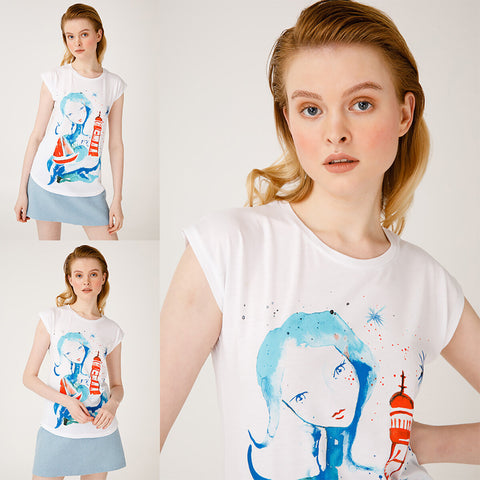 Anemoss Lighthouse Girl Womens T-Shirt