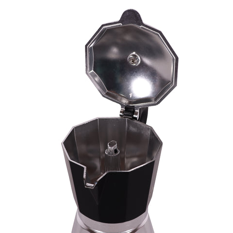 Any Morning Stovetop Espresso Aluminum Moka Pot, Black, 240 ml - 8 oz