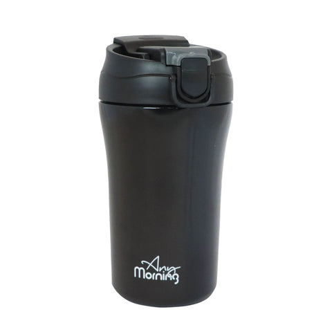Any Morning SI232021 Two Mouth Travel Mug, 14 oz, Black