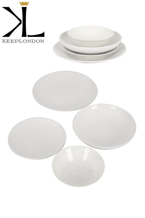 Keep London Londoner Series 24 Piece Pure Porcelain Origin 6 Person Dinner Set