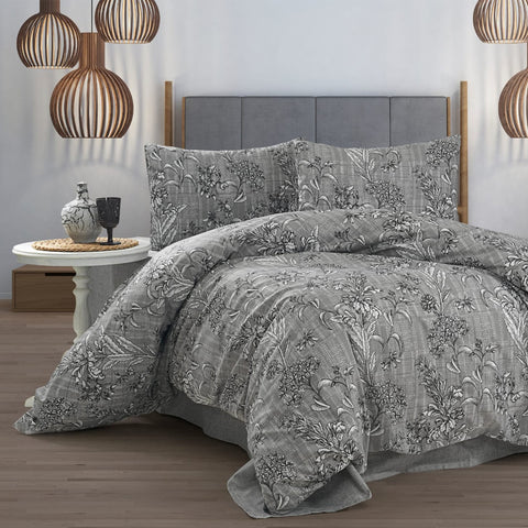 Keep London Home Series 310 Natural Cotton(Doğal Pamuk) Çift Kişilik Nevresim Takımı-Gri