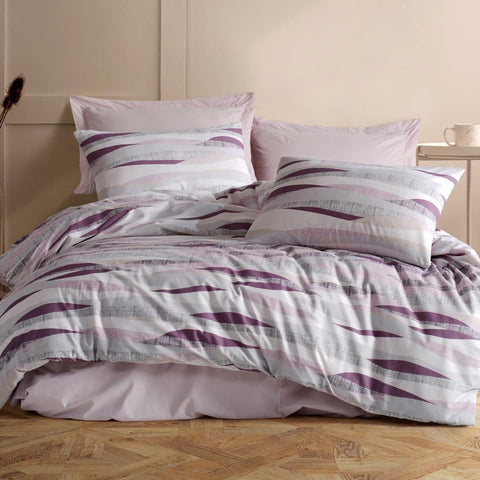 Keep London Home Series 323 Natural Cotton(Doğal Pamuk) Tek Kişilik Nevresim Takımı-Lila