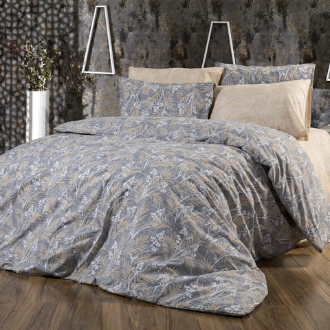 Keep London Home Series 333 Natural Cotton(Doğal Pamuk) Tek Kişilik Nevresim Takımı-Gri