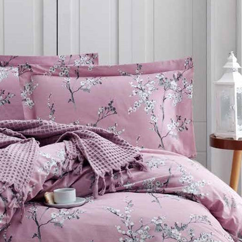 Keep London Dried Rose Poplin Double Duvet Cover Set