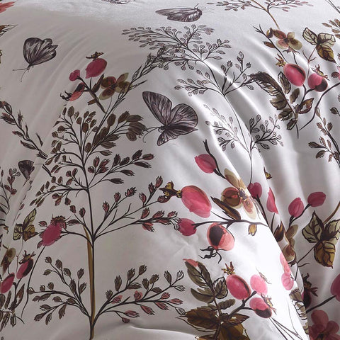 Keep London Cherry Poplin Double Duvet Cover Set