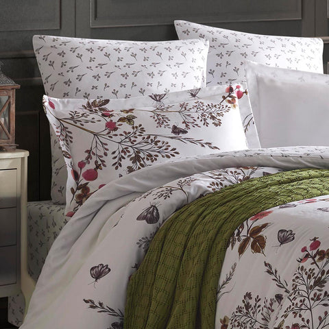 Keep London Cherry Poplin Double Duvet Cover Set