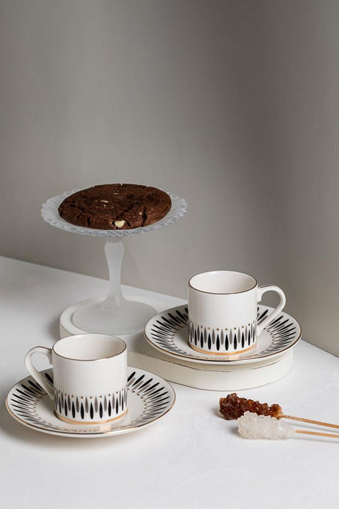 Porser Palm Black Pure Coffee Set 4 Pieces