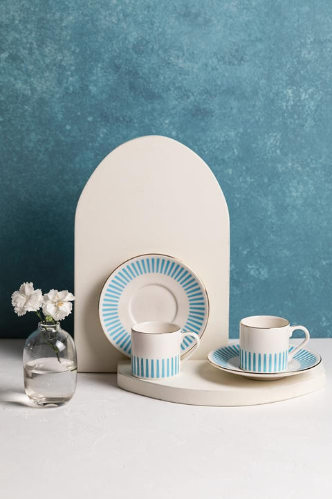 Porser Alya Light Blue Pure Coffee Set 4 Pieces