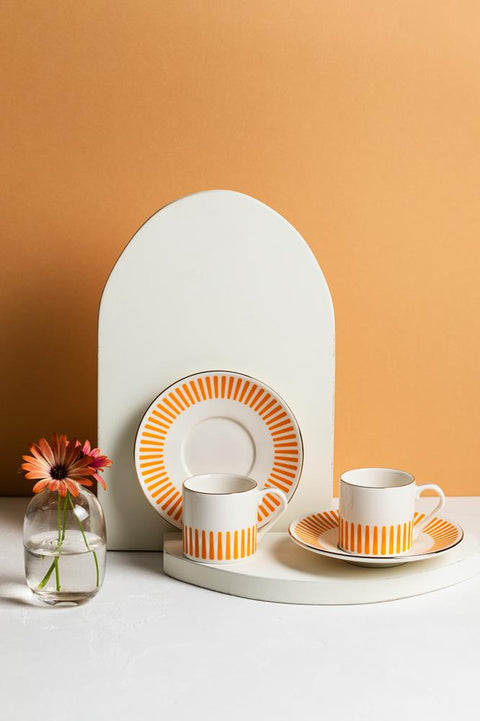 Porser Alya Orange Pure Coffee Set 4 Pieces
