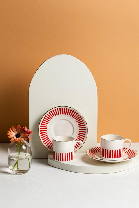 Porser Alya Red Pure Coffee Set 4 Pieces