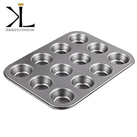 Keep London KLKCH032 Kitchen Shiny Red 12’li Dikdörtgen Karbon Çelik Muffin Kalıbı
